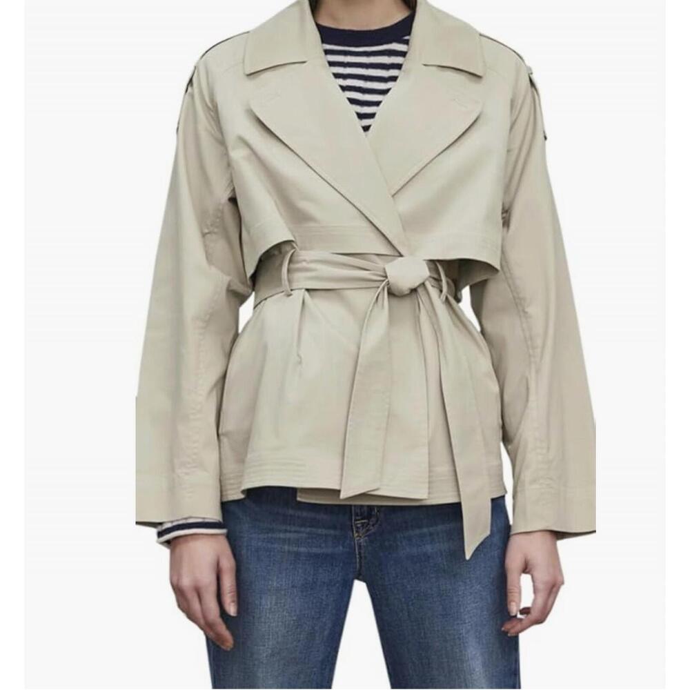 NEW VELVET BY GRAHAM & SPENCER nancy trench jacket in khaki